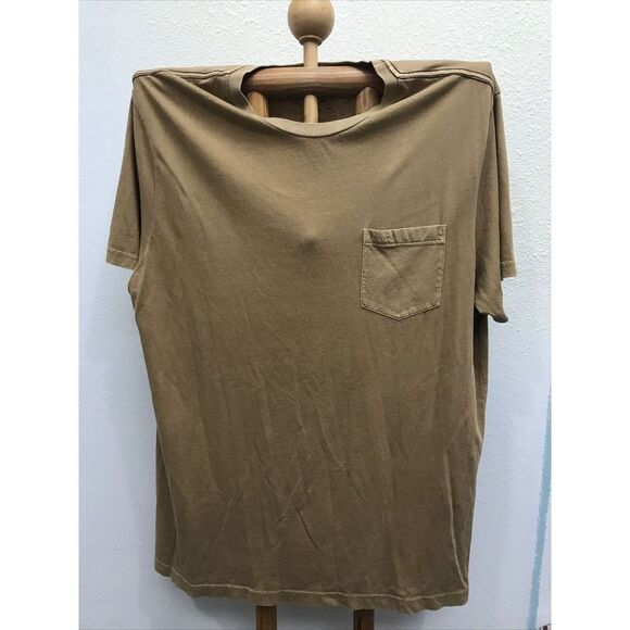 RVCA Shirt Men XXL Brown Pocket Tee Crew Neck Skate Surf Slim Fit Minimalist - Picture 2 of 9